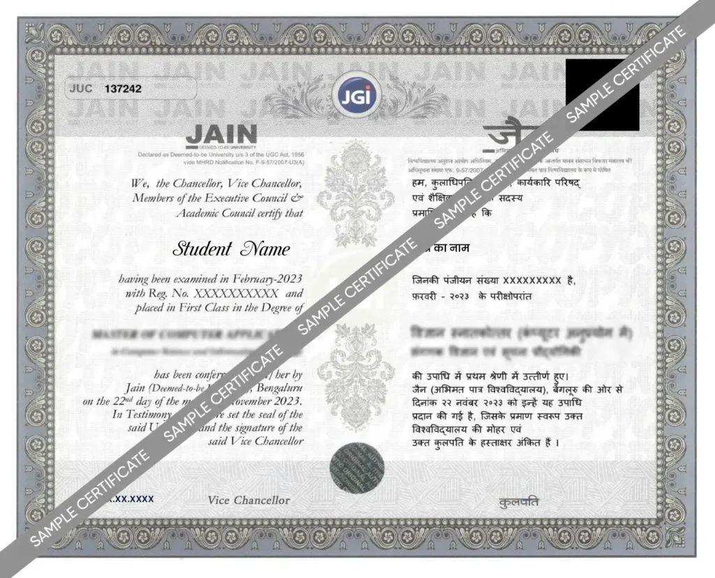 Jain degree-certificate.